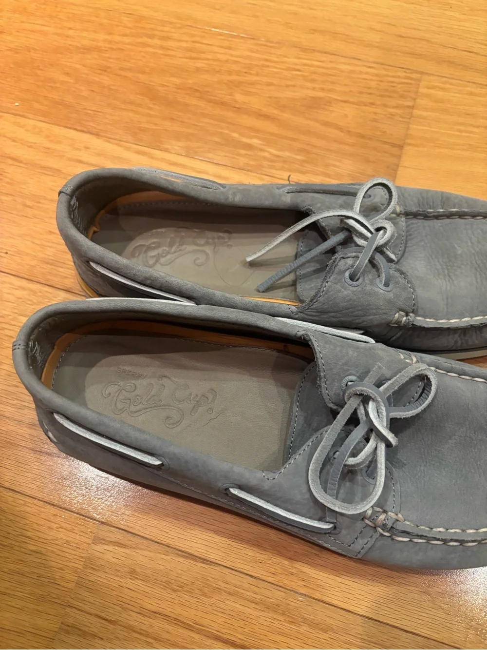 Sperry Gray Gold Cup Boat Shoes